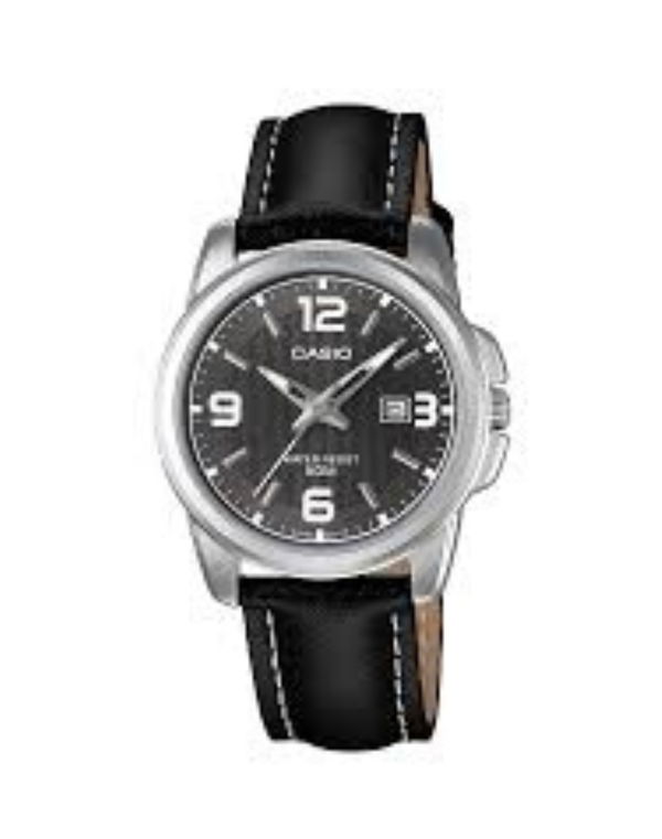 CASIO Black Leather Strap Women's Watch