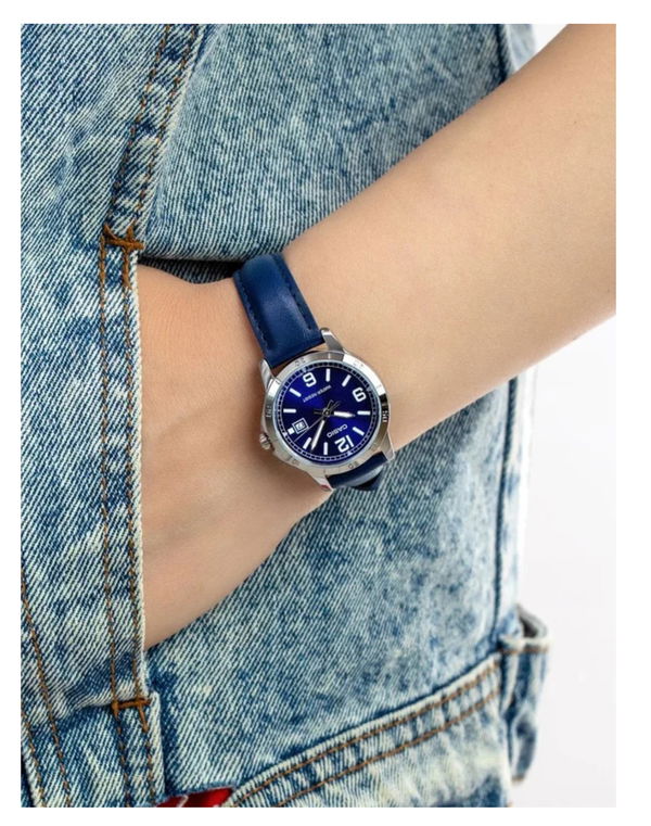 CASIO Blue Leather Stainless Steel Case Women's Watch