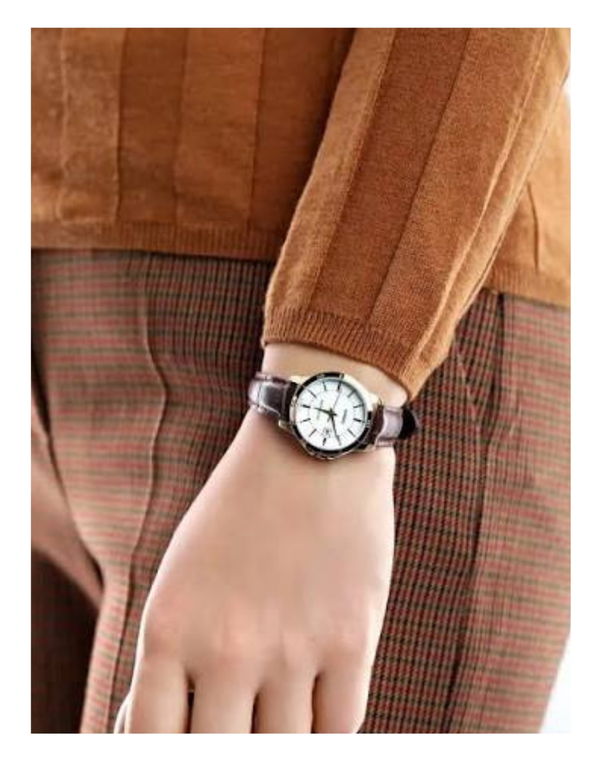 CASIO Classic Pearl Gold Leather Strap Women's Watch