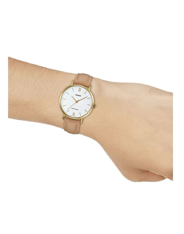 CASIO Leather Band White Dial Analog Women's Watch
