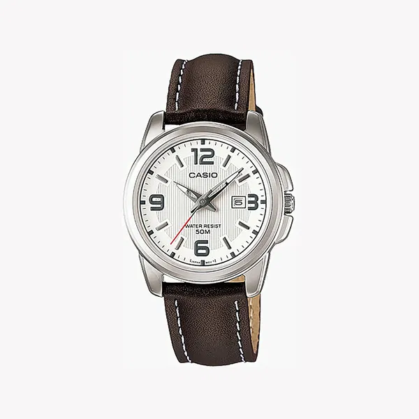 CASIO Silver Women's Brown Leather Band Watch