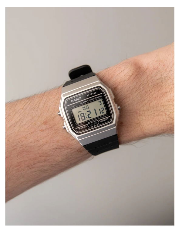 CASIO Vintage Series Digital Silver & Black Men's Watch