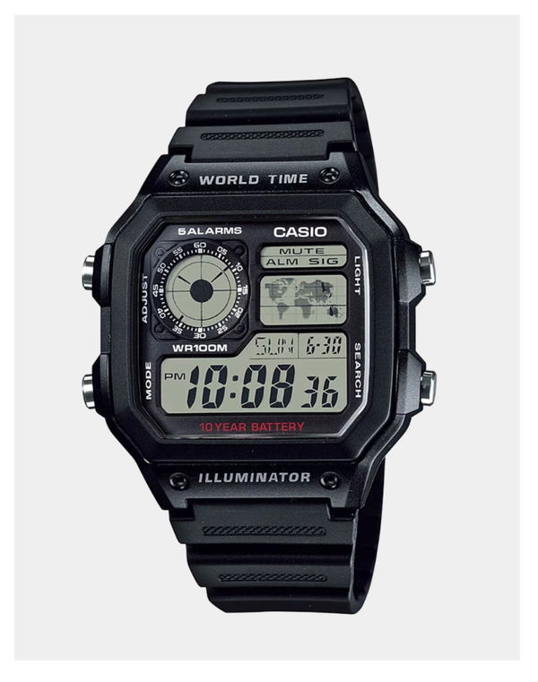 CASIO World Time Alarm Digital Resin Men’s Watch
