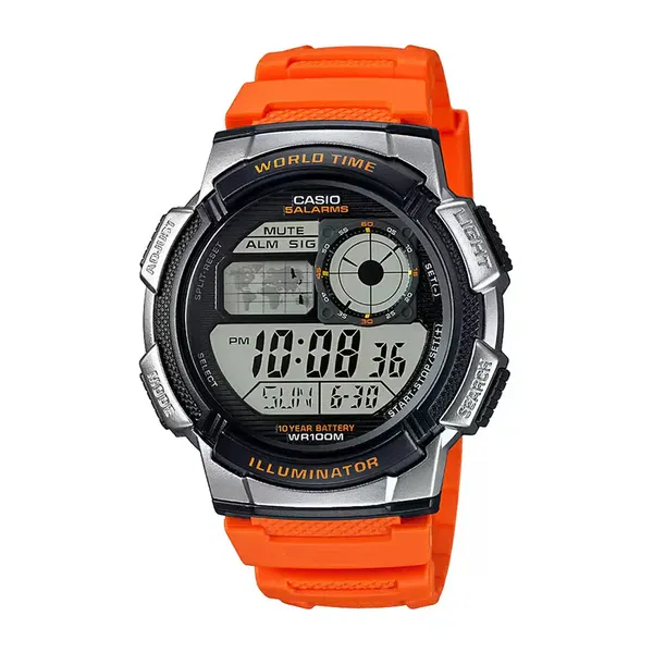 CASIO Youth World Time Digital Resin Belt Men's Watch