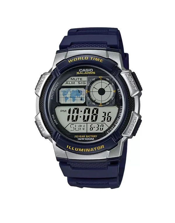 CASIO Youth World Time Digital Resin Belt Men's Watch