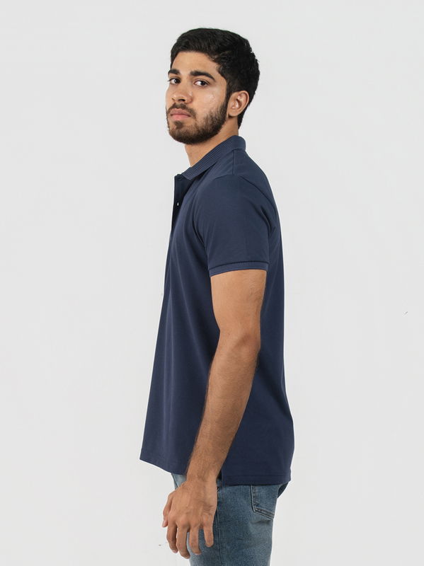 DEEDAT DEESNTLS Slim Fit Polo T-Shirt Navy