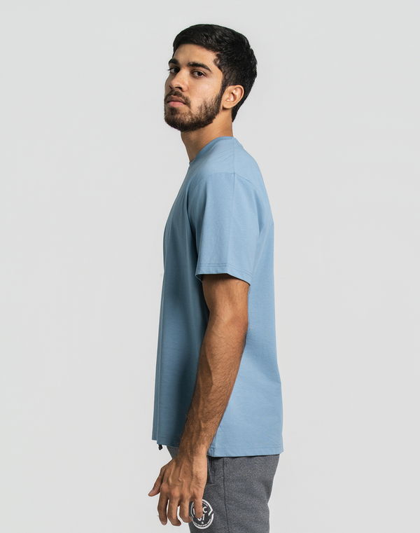 DEEDAT Men's Crew Neck Regular Fit T-Shirt Steel Blue