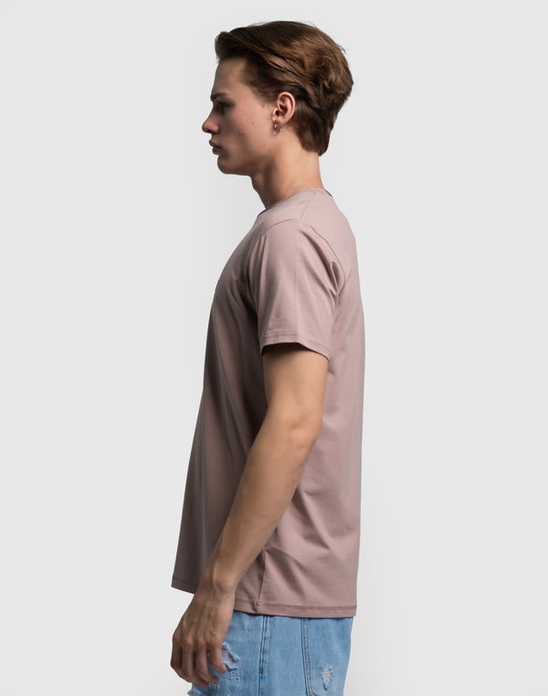 DEEDAT Men's Crew Neck Slim Fit T-Shirt Taupe