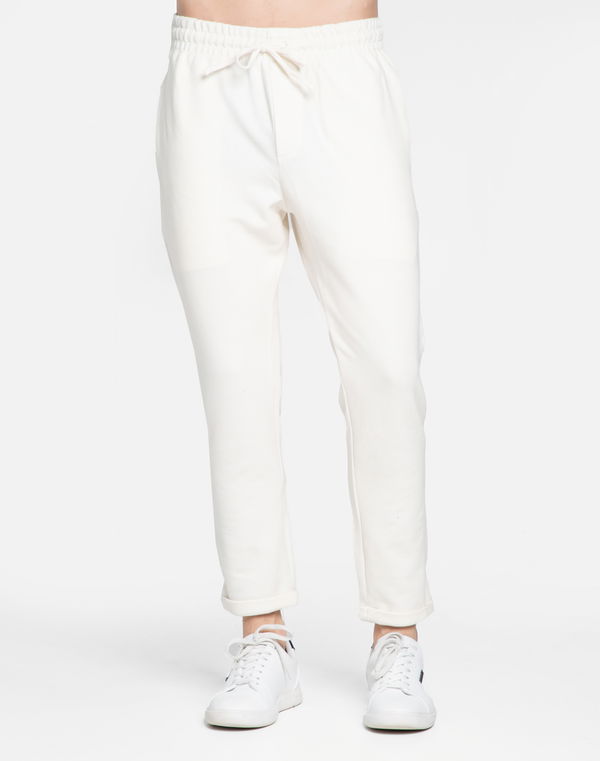 DEEDAT Men's Regular Fit Folded Hem Casual Pant Cream