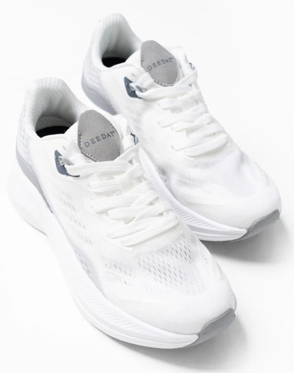DEEDAT Men's Sports Running Shoe White
