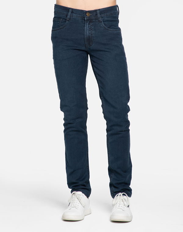 DEEDAT Men's Standard Hem Slim Fit Jeans Slate Blue