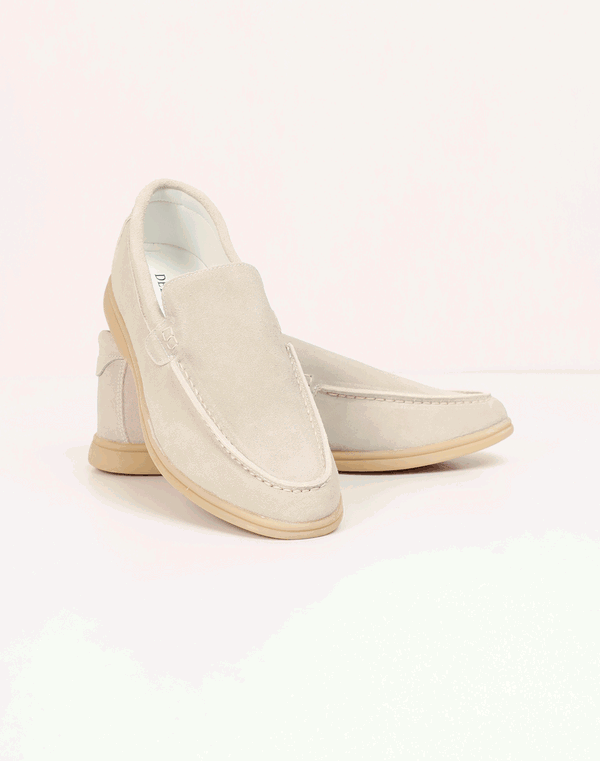 DEEDAT Men's Casual Leather Shoe Beige