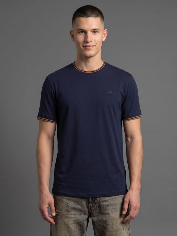DEEDAT Men's Crew Neck Slim Fit T-Shirt Navy
