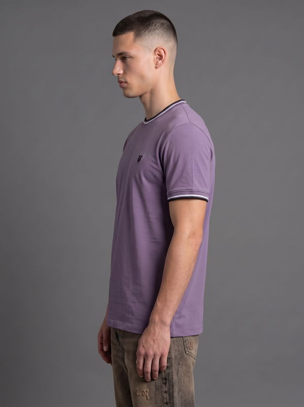 DEEDAT Men's Crew Neck Slim Fit T-Shirt Purple