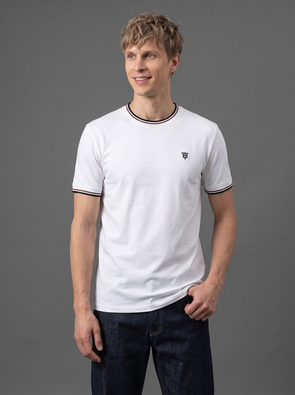 DEEDAT Men's Crew Neck Slim Fit T-Shirt White