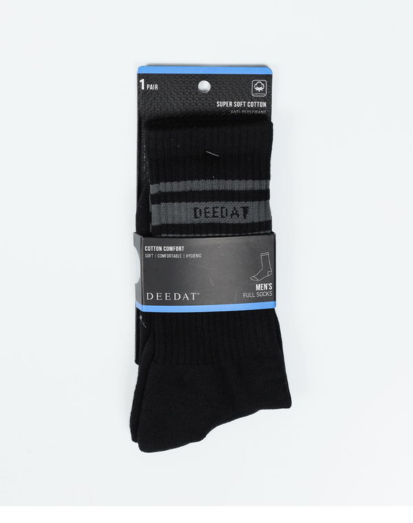 DEEDAT Men's Full Socks Black