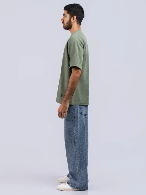 DEEDAT Men's Oversized T-Shirt Sea Green