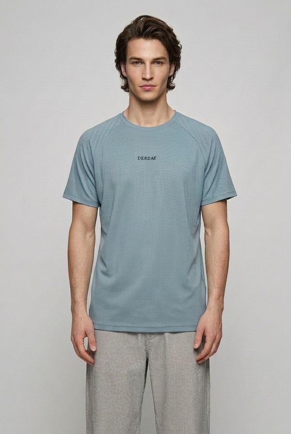 DEEDAT Men's Slim Fit Sports T-Shirt Blue