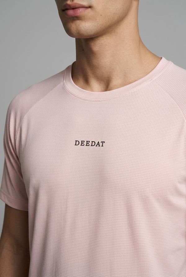 DEEDAT Men's Slim Fit Sports T-Shirt Pink