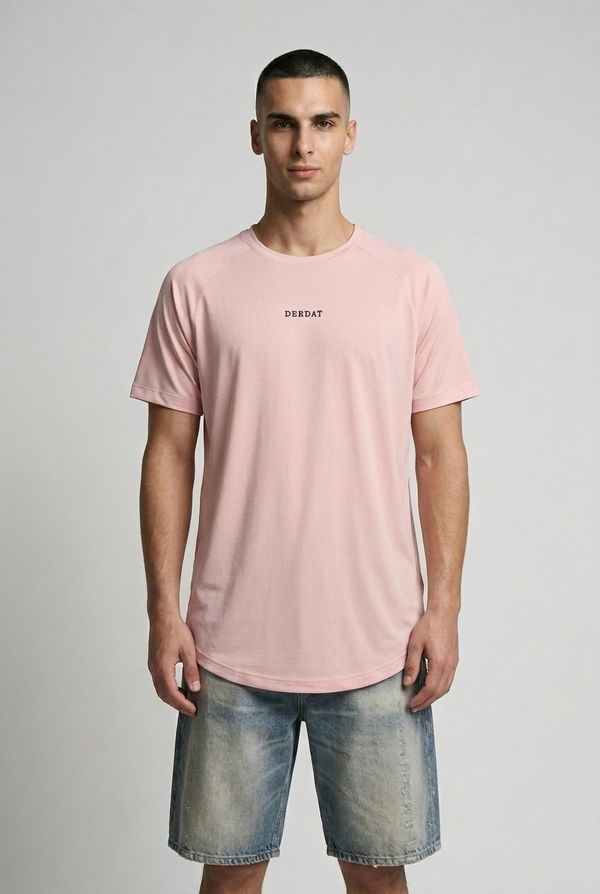 DEEDAT Men's Slim Fit Sports T-Shirt Pink