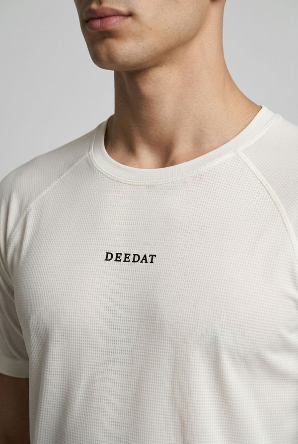 DEEDAT Men's Slim Fit Sports T-Shirt White