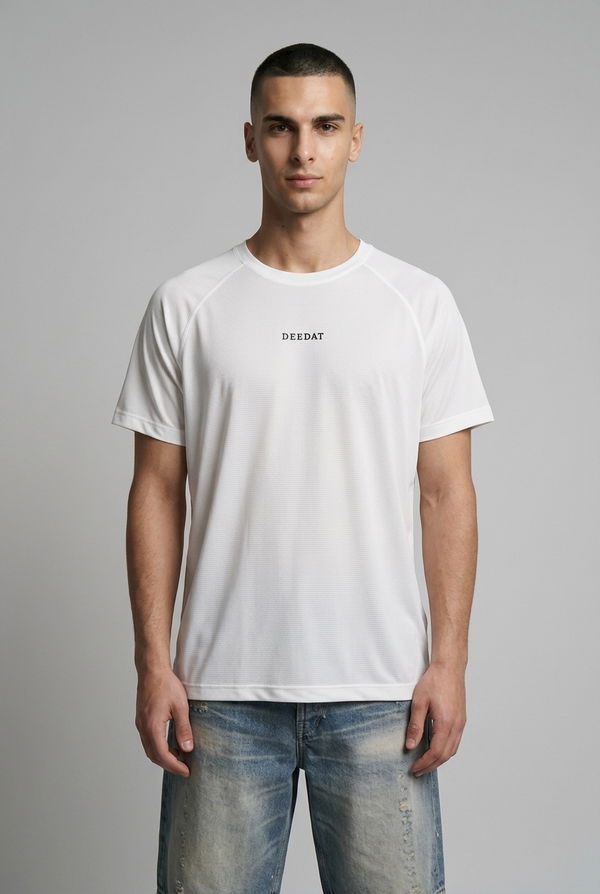 DEEDAT Men's Slim Fit Sports T-Shirt White