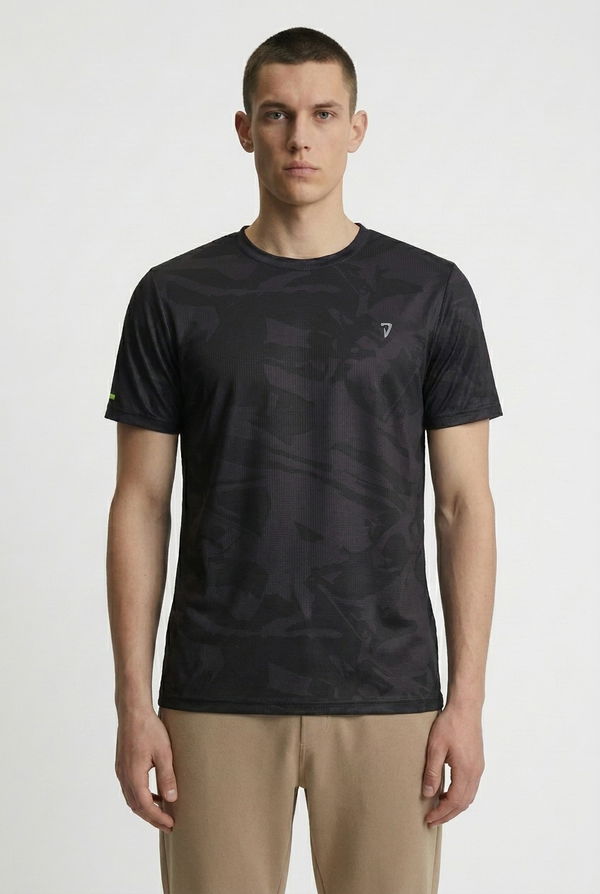 DEEDAT Men's Slim Fit Sports T-Shirt - Black