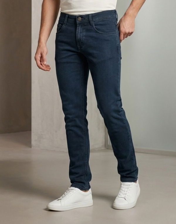 DEEDAT Men's Standard Hem Slim Fit Jeans Slate Blue