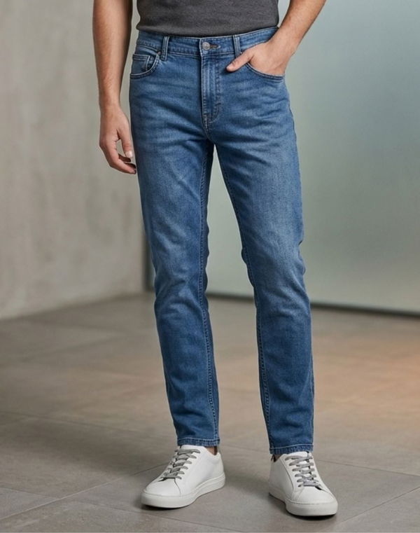 DEEDAT Men's Tapered Fit Jeans Blue