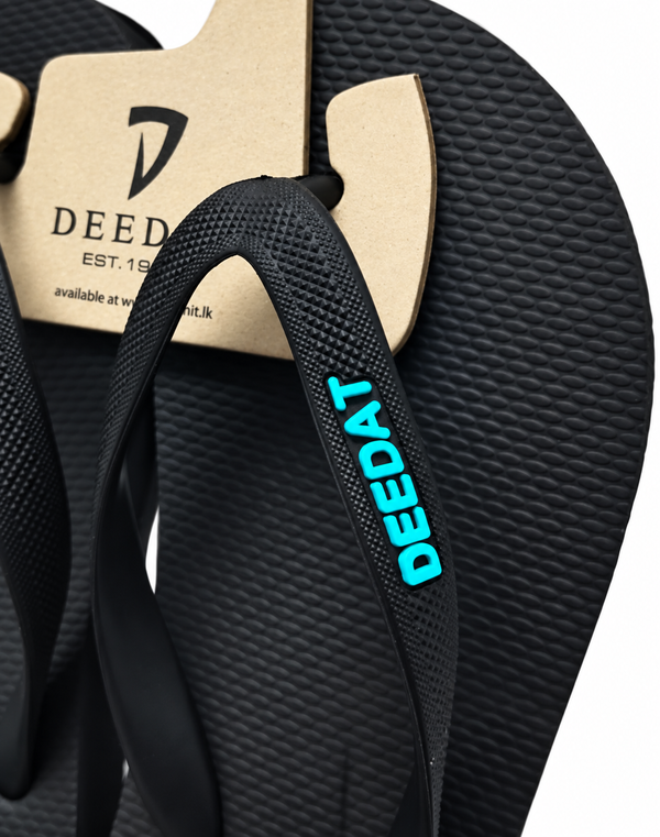 DEEDAT Men's V-Strap Flip Flops Black
