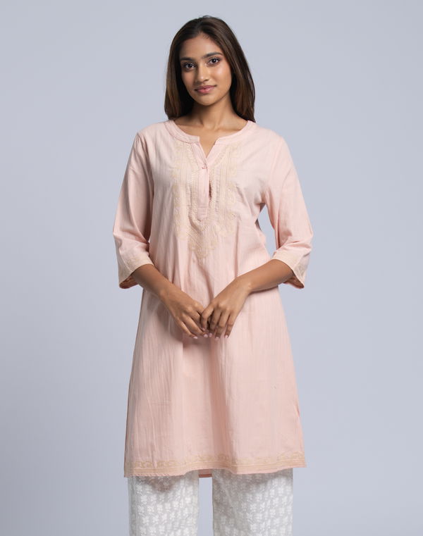 FIA MARIA Women's Embroidery Casual Dress Pink