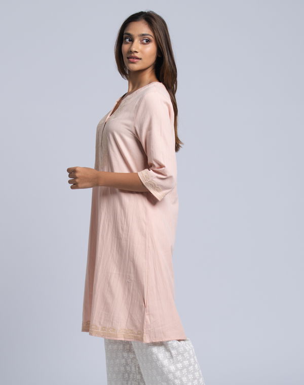 FIA MARIA Women's Embroidery Casual Dress Pink