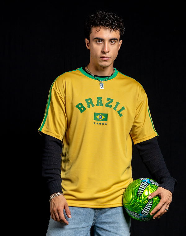 Men's Oversized Football Fan Jersey – Brazil Edition