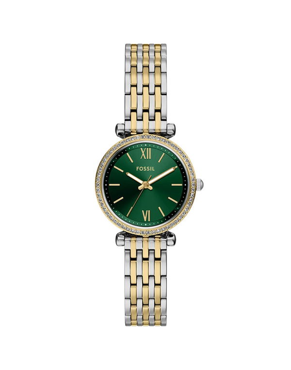 FOSSIL CARLIE MINI THREE-HAND TWO-TONE STAINLESS STEEL WATCH