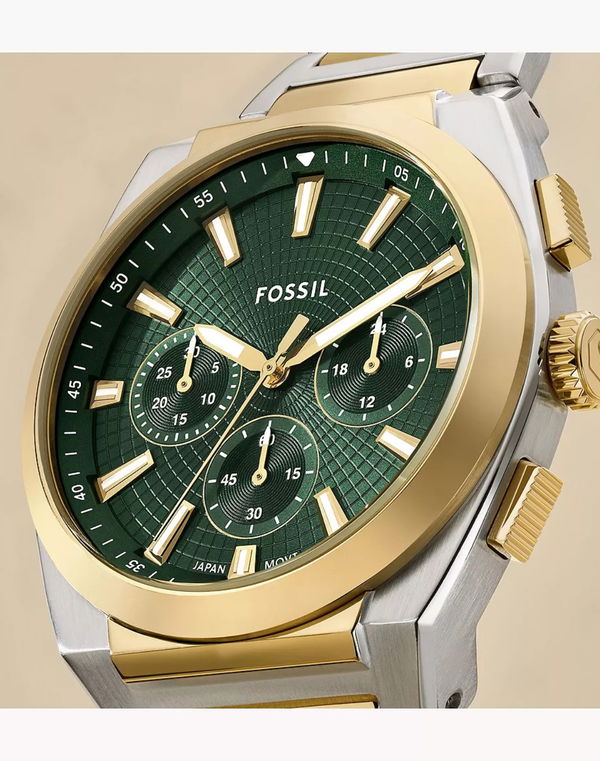 FOSSIL EVERETT TWO TONE STAINLESS STEEL CHRONOGRAPH WATCH FOR MEN