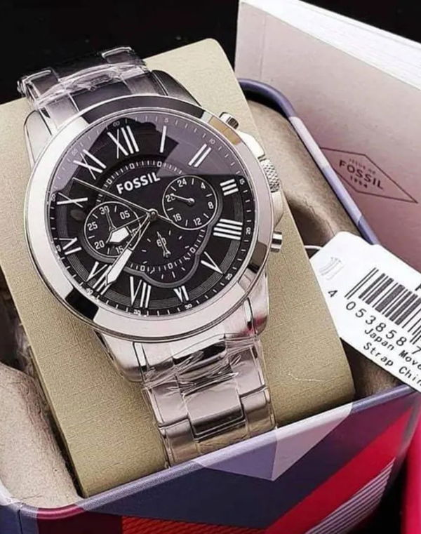  FOSSIL GRANT CHRONOGRAPH BLACK DIAL WATCH FOR MEN