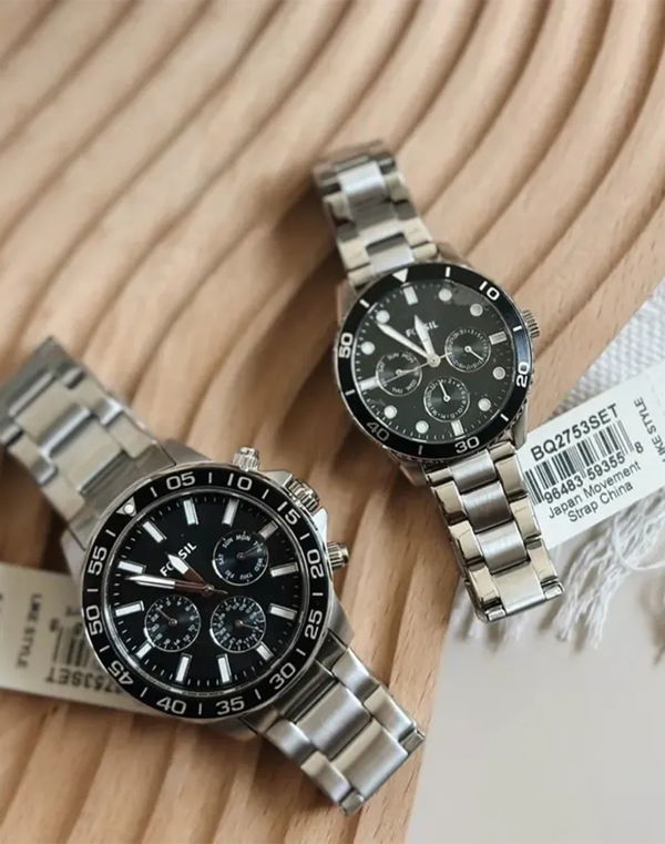 FOSSIL HIS AND HER BANNON MULTIFUNCTION WATCH SET