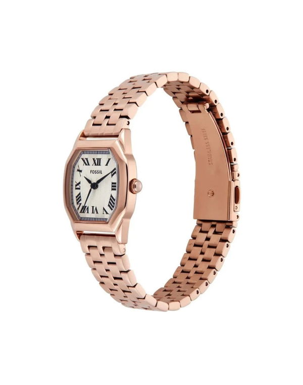 Fossil Harlow Cream Dial Rose Gold Tone Stainless Steel Bracelet Women's Watch