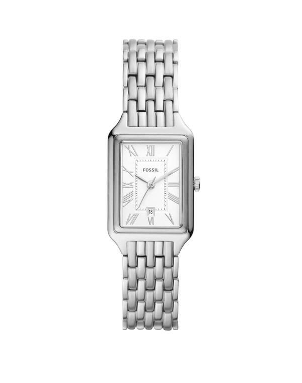 Fossil Raquel White Rectangular Dial Sliver Bracelet Women's Watch