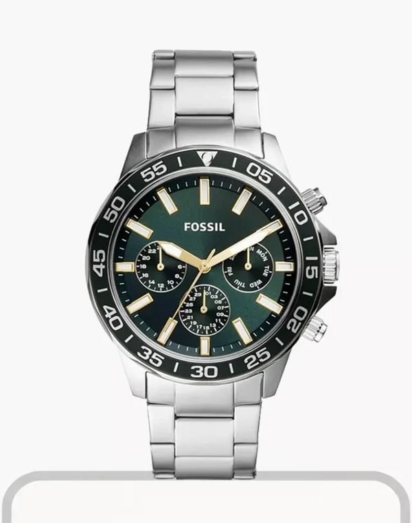  FOSSIL BANNON MULTIFUNCTION GREEN DIAL WATCH FOR MEN