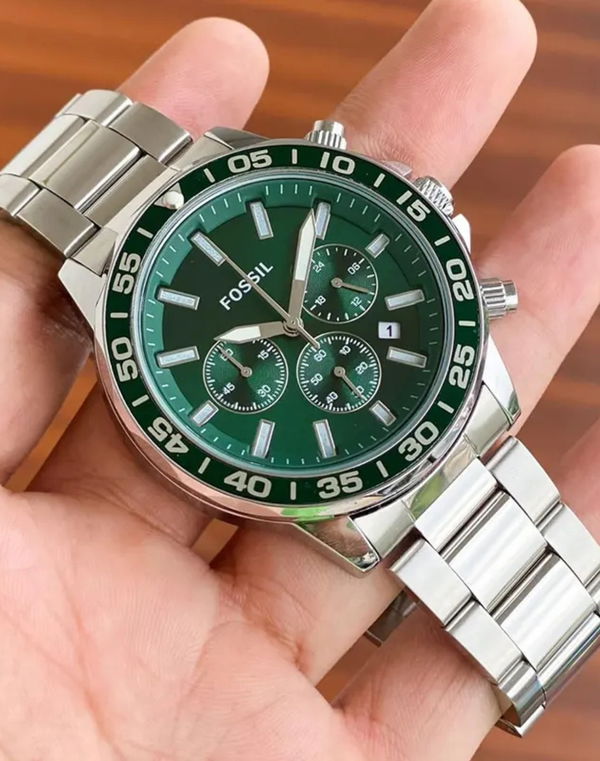  FOSSIL BANNON MULTIFUNCTION GREEN DIAL WATCH FOR MEN