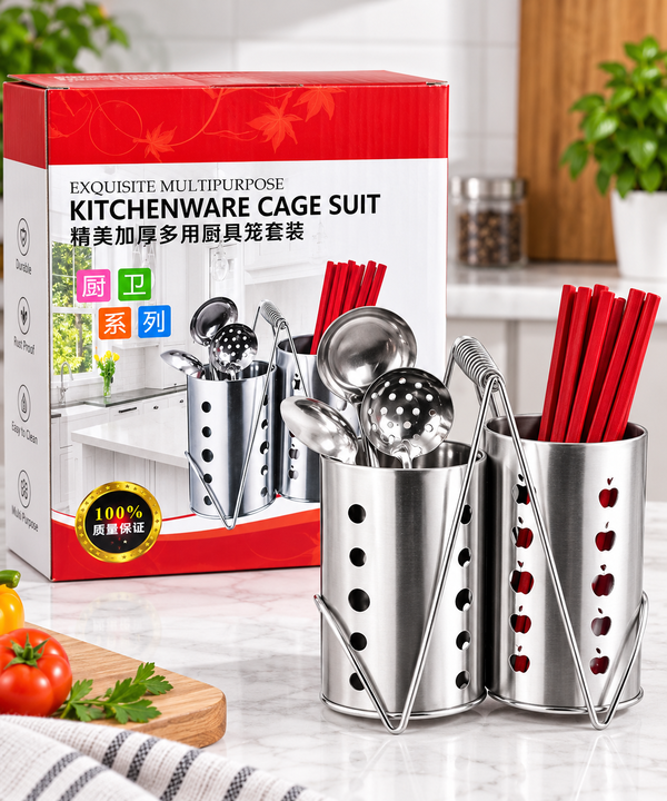 HOME & ME Stainless Steel Spoon Holder