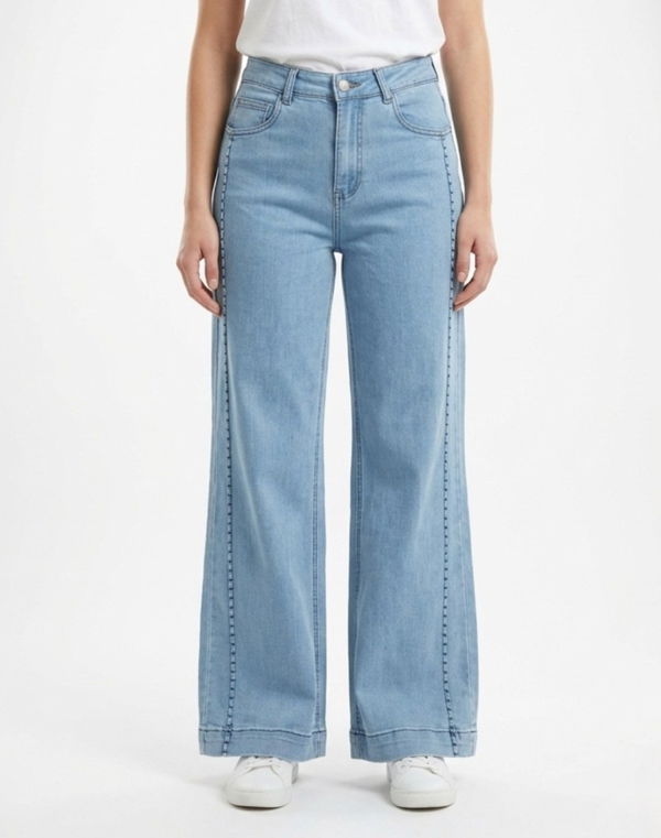 HUF & DEE BLISSFUL Women's Wide Leg Jeans Light Blue
