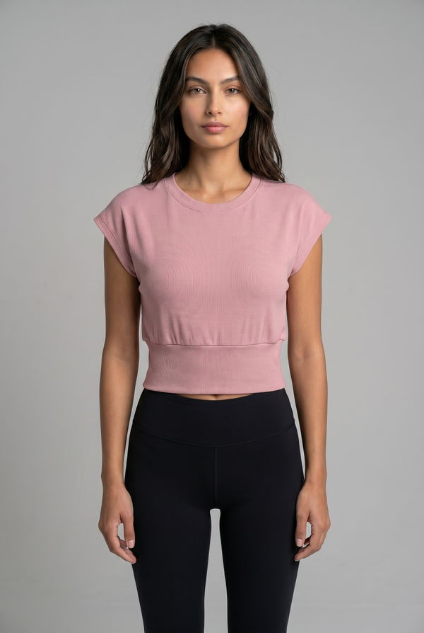 HUF & DEE LOUNGE LUXE Women's Regular Fit T-Shirt Salmon Pink
