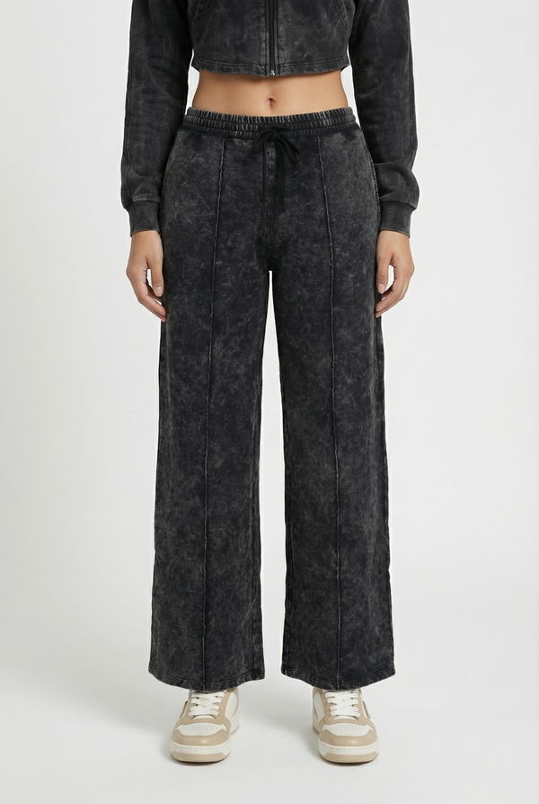 HUF & DEE LOUNGE LUXE Women's Straight Fit Casual Pant Black