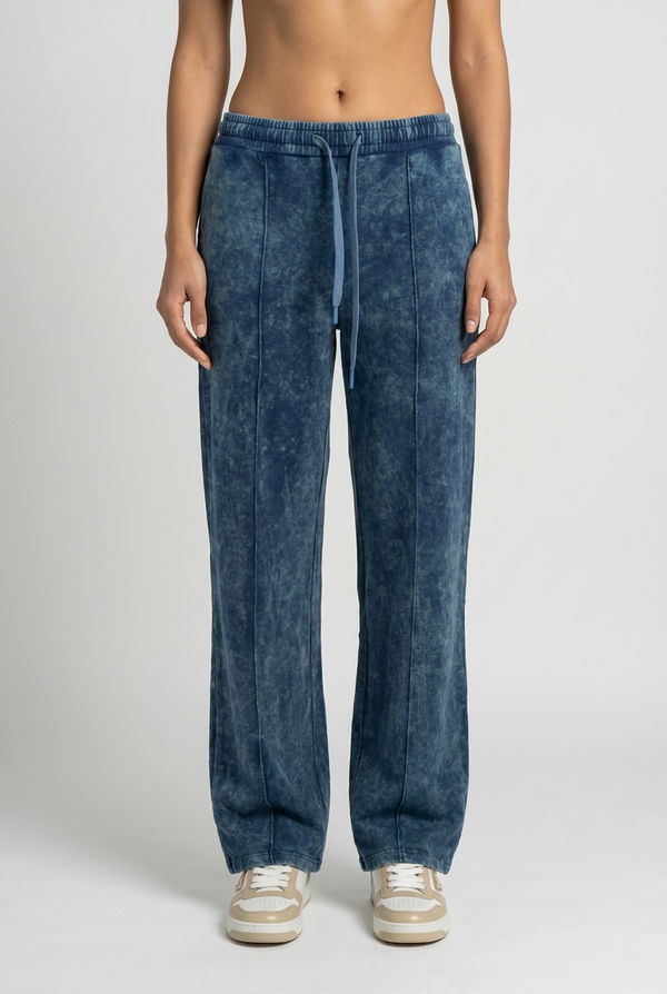 HUF & DEE LOUNGE LUXE Women's Straight Fit Casual Pant Blue