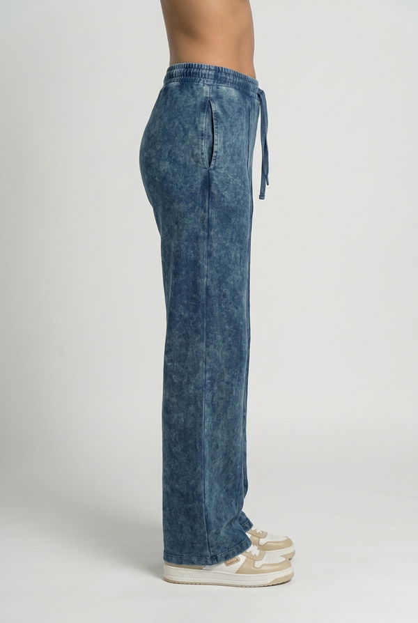 HUF & DEE LOUNGE LUXE Women's Straight Fit Casual Pant Blue
