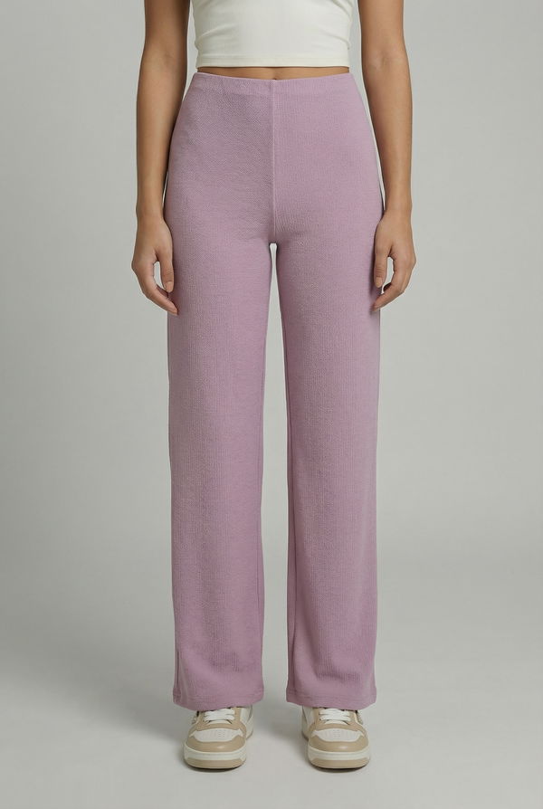 HUF & DEE LOUNGE LUXE Women's Straight Fit Casual Pant Purple