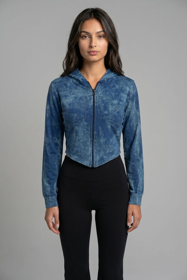 HUF & DEE LOUNGE LUXE Women's Zipper Hoodie Blue