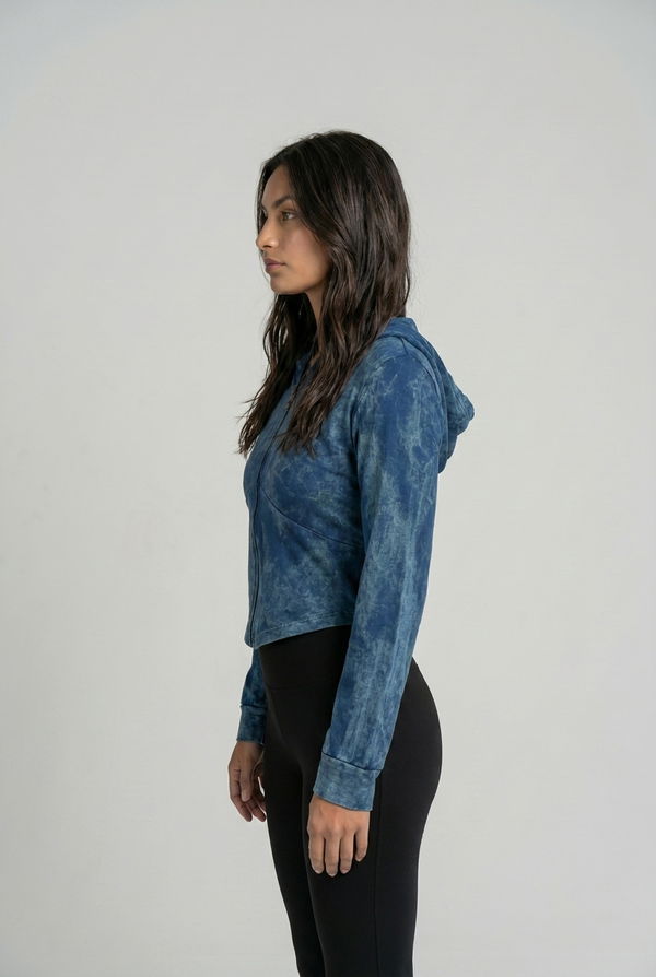 HUF & DEE LOUNGE LUXE Women's Zipper Hoodie Blue